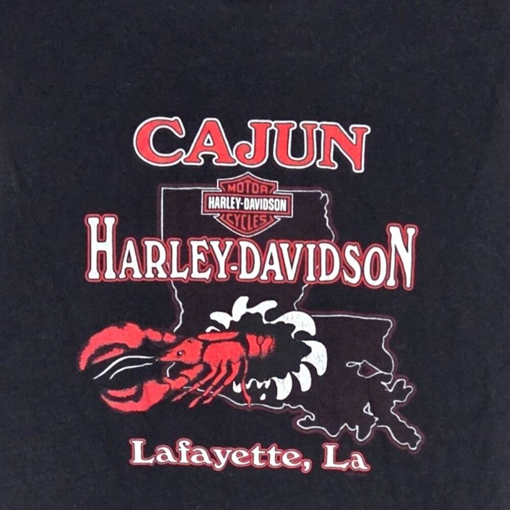 Harley-Davidson Cajun Lafayette, LA Lobster Motorcycle Mesh Cut Biker Tank Top S - Picture 4 of 7